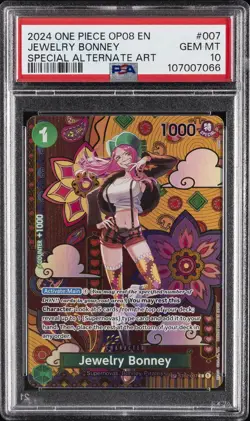 2024 ONE PIECE OP08-TWO LEGENDS SPECIAL ALTERNATE ART #007 JEWELRY BONNEY PSA 10 - Image 1