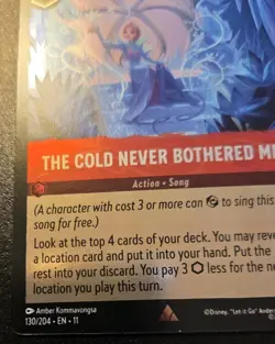 The Cold Never Bothered Me 130/204 Cold Foil Rare Winterspell Disney Lorcana TCG - Image 4