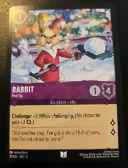 Rabbit - Fed Up 41/204 Uncommon Winterspell Disney Lorcana TCG - Image 1