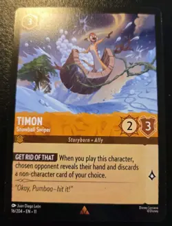 Timon - Snowball Swiper 16/204 Rare Winterspell Disney Lorcana TCG - Image 1