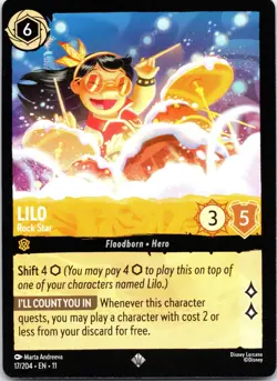 Disney Lorcana Lilo - Rock Star Winterspell Super Rare #17/204 NM - Image 1