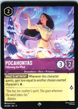 Disney Lorcana Pocahontas Following the Wind Winterspell Super Rare #42/204 NM - Image 1