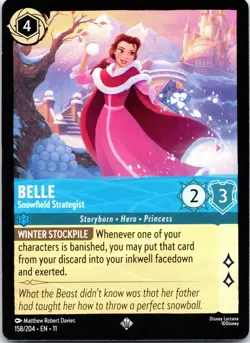 Disney Lorcana Belle - Snowfield Strategist Winterspell Super Rare #158/204 NM - Image 1