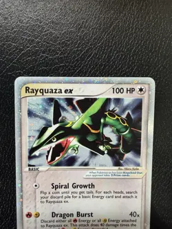 Pokemon TCG Rayquaza EX Ultra Rare Dragon Card 97/97 Holo LP - Image 2