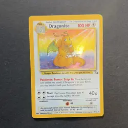 1999 Pokemon Fossil Dragonite Holo 4/62 Rare WOTC Vintage Holographic - Image 1