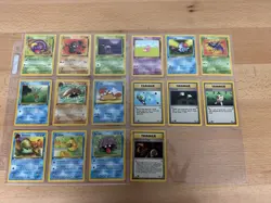 NM (1st edition) COMPLETE Pokemon FOSSIL Set 16-Card COMMON ed w/Kabuto 50/62 - Image 1