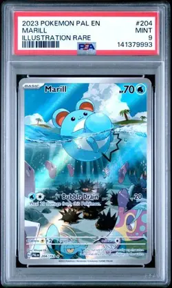2023 Pokemon Marill Pal En Illustration Rare 204 PSA 9 - Image 1