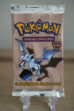 21.23g Pokemon WOTC Fossil Unlimited Booster Pack Vintage Sealed TCG Aerodactyl - Image 2