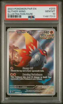 2023 POKEMON PAR EN-PARADOX RIFT ILLUSTRATION RARE #203 SLITHER WING PSA 10 - Image 1