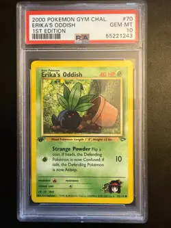 Gym Challenge Erika's Oddish 1st Edition PSA 10 70/132 Pokemon - Image 1