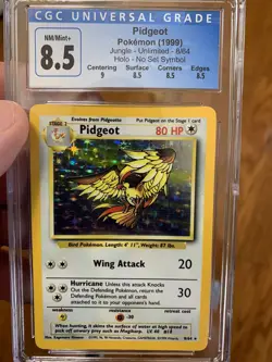 1999 Pokemon - Pidgeot Holo-Rare NO SYMBOL - Jungle 8/64 - CGC 8.5 NM-MT+!! - Image 1