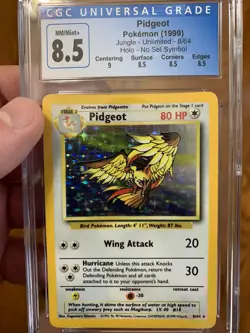 1999 Pokemon - Pidgeot Holo-Rare NO SYMBOL - Jungle 8/64 - CGC 8.5 NM-MT+!! - Image 2