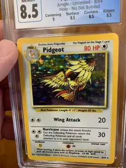 1999 Pokemon - Pidgeot Holo-Rare NO SYMBOL - Jungle 8/64 - CGC 8.5 NM-MT+!! - Image 4