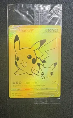 Pikachu V SWSH145 Gold Promo Pokemon Card From The Celebrations Set - Image 1