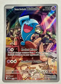Pokemon Team Rocket's Wobbuffet Full Art Holo Promo 203 Scarlet & Violet - Image 1