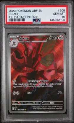 ⚔ 10 2023 Pokemon Scizor SV Obsidian Flames OBF EN Illustration Rare 205/197⚔ - Image 1