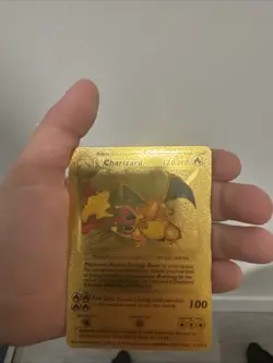Pokemon Charizard 120HP Gold Foil 🔥card 4/102 Near Mint /Mint Textured - Image 1