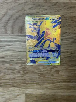 Pikachu & Zekrom GX SM248 Sm Holo Damaged Condition Pokemon Card Tag Team - Image 2