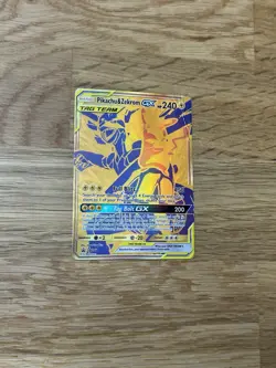Pikachu & Zekrom GX SM248 Sm Holo Damaged Condition Pokemon Card Tag Team - Image 4