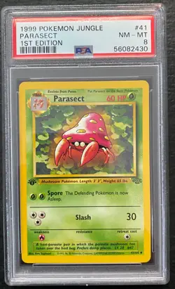 1999 Pokemon Jungle 1st Edition Parasect #41 PSA 8 NM-MT - Image 1