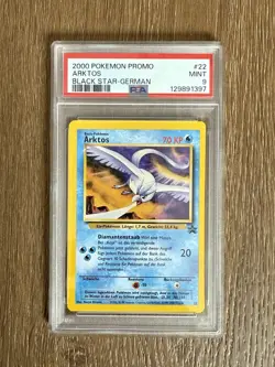 2000 Pokemon ARKTOS / ARTICUNO BLACK STAR PROMO 22 Deutsch Low POP 8 PSA 9 Mint - Image 1
