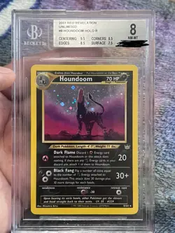Pokemon TCG Houndoom Neo Revelation Holo Card 8/64 BGS 8 - Image 1