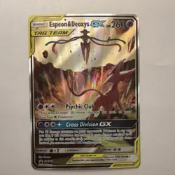 Pokemon Espeon & Deoxys GX TAG TEAM Promo Holo SM240 260HP - Image 1