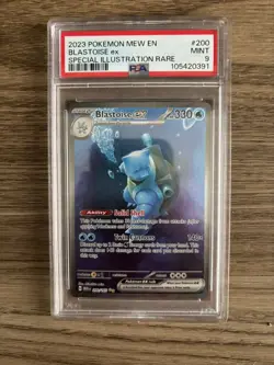 2023 POKEMON MEW EN-151 SPECIAL ILLUSTRATION RARE #200 BLASTOISE EX PSA 9 - Image 1