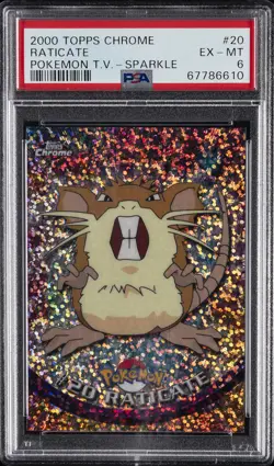 2000 TOPPS CHROME POKEMON T.V. SPARKLE #20 RATICATE PSA 6 - Image 1