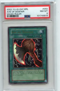 2002 YU-GI-OH! MRL #002 AXE OF DESPAIR, MAGIC RULER - PSA 8 NM-MT (48819) - Image 1