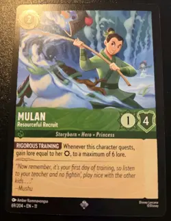 Mulan - Resourceful Recruit 69/204 Super Rare Winterspell Disney Lorcana TCG - Image 1