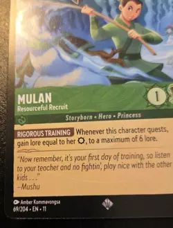 Mulan - Resourceful Recruit 69/204 Super Rare Winterspell Disney Lorcana TCG - Image 4
