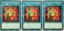 3 x LDS3-EN108 E - Emergency Call - Common 1st Edition Near Mint YuGiOh Cards - Image 1