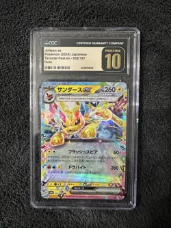 CGC 10 PRISTINE Jolteon Ex 052/187 HOLO Terastal Festival Pokemon Card - Image 1