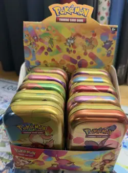 Empty Pokemon 151 Mini Tin Complete Set w/ Coins Cards Display Box 10 Tin - Image 1