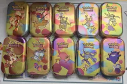 Empty Pokemon 151 Mini Tin Complete Set w/ Coins Cards Display Box 10 Tin - Image 2