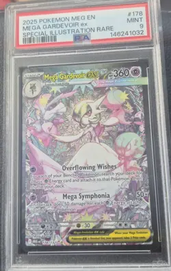 Pokemon TCG Mega Gardevoir EX Special Illustration Rare Card 178/132 PSA Mint 9 - Image 1