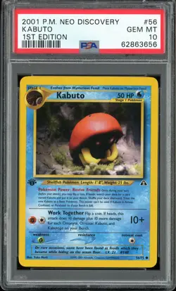 PSA 10 Kabuto 1st Edition Neo Discovery 56/75 Pokemon Card - Image 1