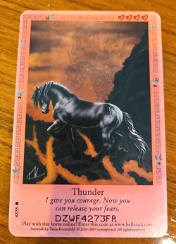 Bella Sara THUNDER Card 42/55 Rare Nonshiny Ancient Lights Series - Image 1