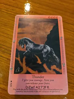 Bella Sara THUNDER Card 42/55 Rare Nonshiny Ancient Lights Series - Image 2