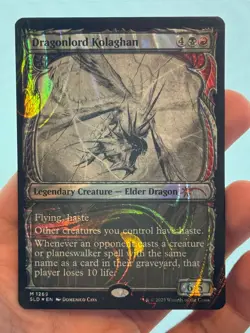 1X HALO FOIL Dragonlord Kolaghan SHOWCASE MINT MTG Magic Secret Lair Dragon EDH - Image 1