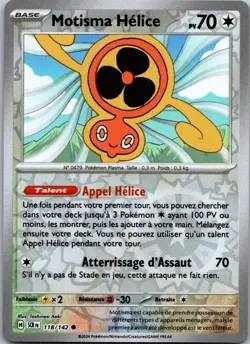 Carte Pokemon Motisma Helice 118/142 Reverse - 2024 - Image 1