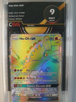 Carte Pokemon Francais Ho-Oh GX (SM 80) SM Black Star CGG 9 Misscut 26810001 - Image 1
