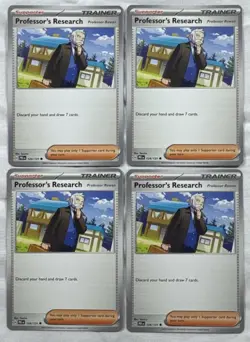 x4 Professor's Research Rowan - 124/131 - Prismatic Evolutions - Pokemon Playset - Image 1