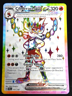 POKEMON CINDERACE EX 157/142 HOLO FULL ART STELLAR CROWN 2024 POKEMON NM - Image 1