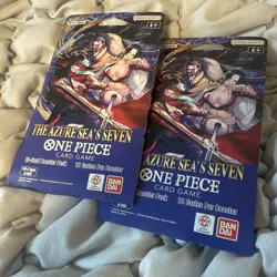 English Version OP14 The Azure Sea's Seven One Piece Sleeved Booster ( 2 PACKS ) - Image 1