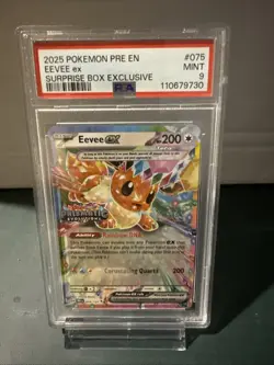 Pokemon Eevee EX Prismatic Evolutions Card 075/131 Surprise Box Exclusive PSA 9 - Image 1