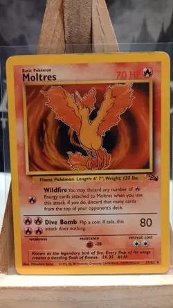 Pokemon Moltres Fossil Rare 70 HP 27/62 Wizards of the Coast Pokemon TCG Card - Image 1