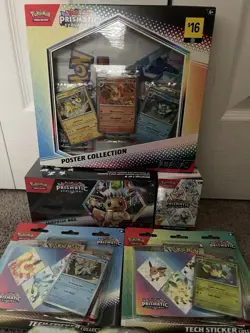 Pokemon TCG Prismatic Evolutions Sealed Lot - Poster, Booster Bundle, Sticker+++ - Image 2