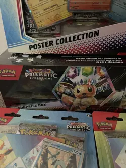 Pokemon TCG Prismatic Evolutions Sealed Lot - Poster, Booster Bundle, Sticker+++ - Image 5